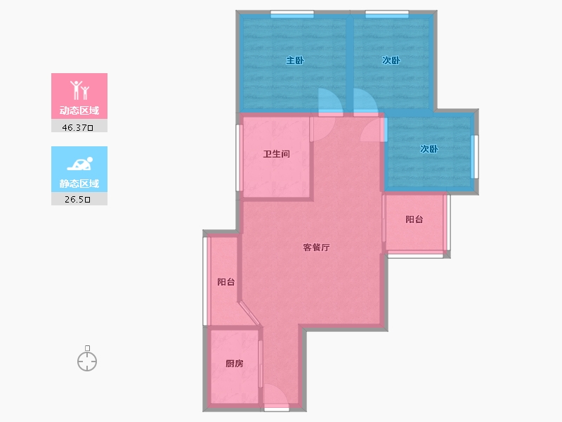 广东省-深圳市-东怡大厦-64.47-户型库-动静分区