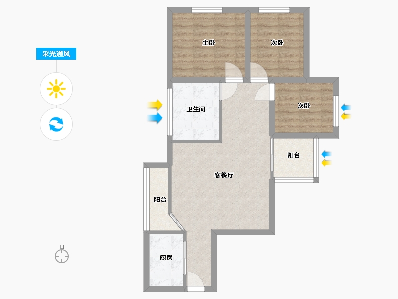 广东省-深圳市-东怡大厦-64.47-户型库-采光通风