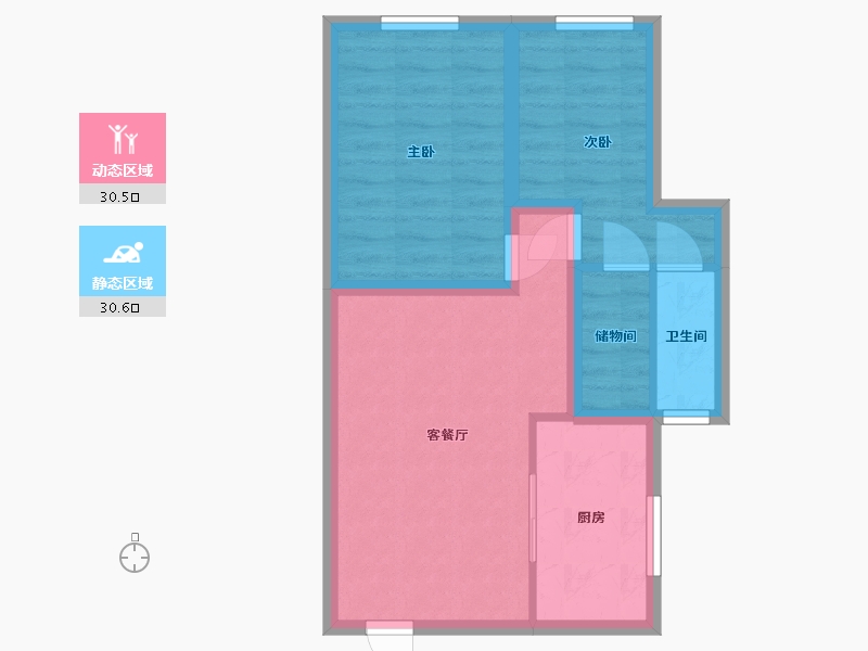 广东省-深圳市-南天二花园-53.84-户型库-动静分区