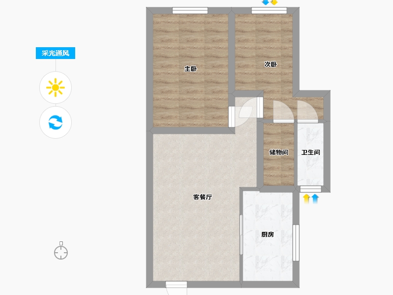 广东省-深圳市-南天二花园-53.84-户型库-采光通风