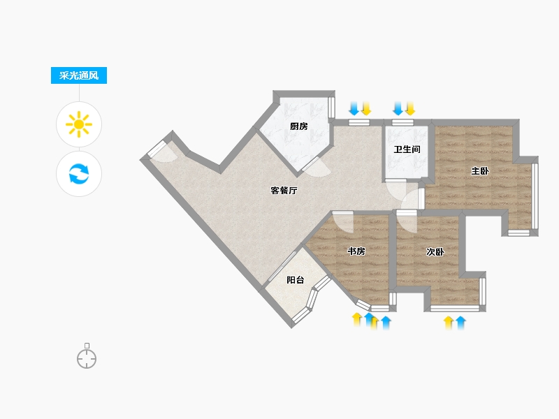 广东省-深圳市-骏皇名居-67.37-户型库-采光通风