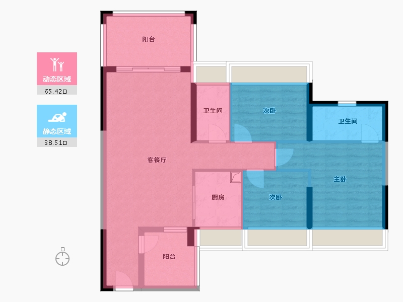 广东省-湛江市-万华城市花园-94.40-户型库-动静分区