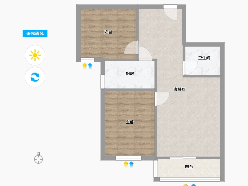 河南省-郑州市-豫景园-62.31-户型库-采光通风