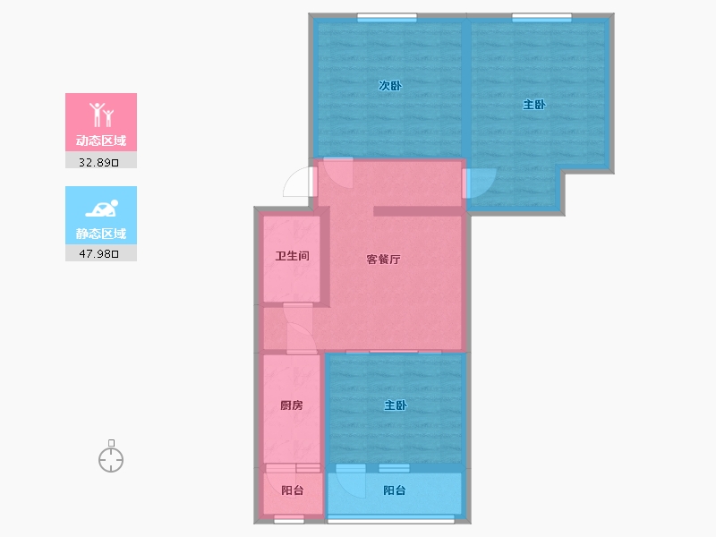 北京-北京市-玉桥南里-73.94-户型库-动静分区