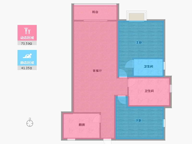 广东省-深圳市-益田花园豪园居-103.93-户型库-动静分区