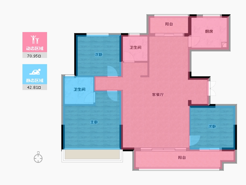 山东省-滨州市-龙山铭著-102.40-户型库-动静分区