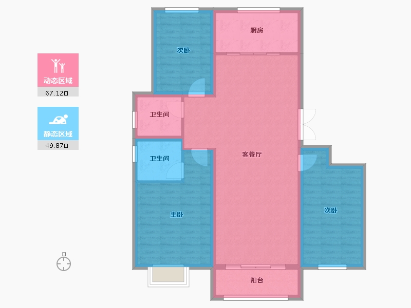 河北省-邢台市-东方御园-104.00-户型库-动静分区