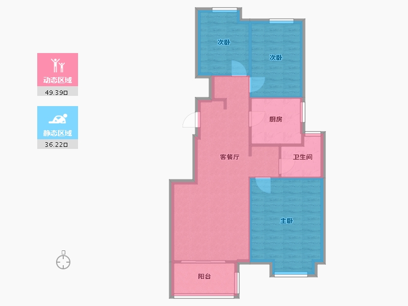 江苏省-镇江市-万科领域花园-79.00-户型库-动静分区