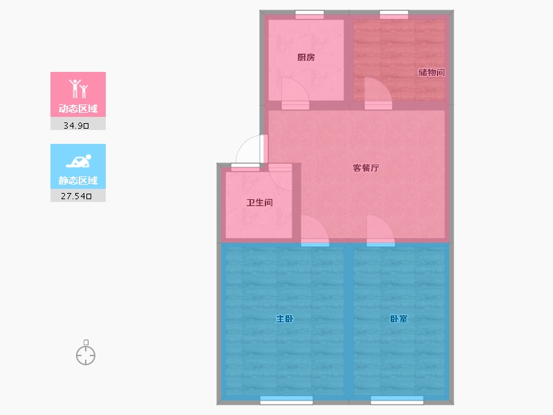 山东省-烟台市-白石新城-57.32-户型库-动静分区