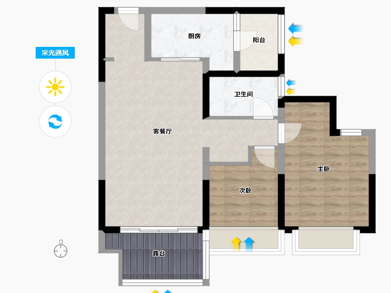 四川省-成都市-万科金域西岭-72.80-户型库-采光通风