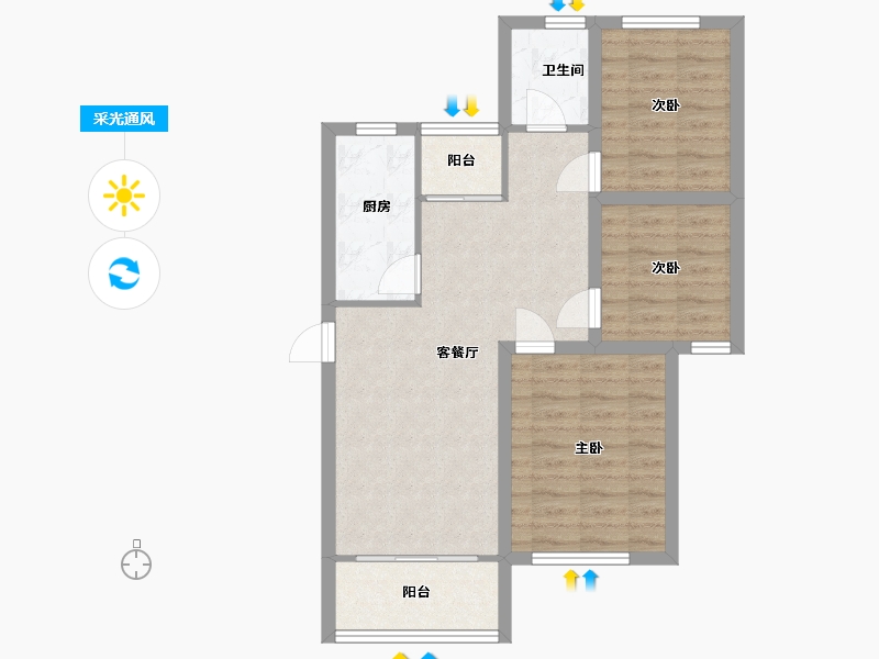 广东省-深圳市-吉莲大厦-69.59-户型库-采光通风