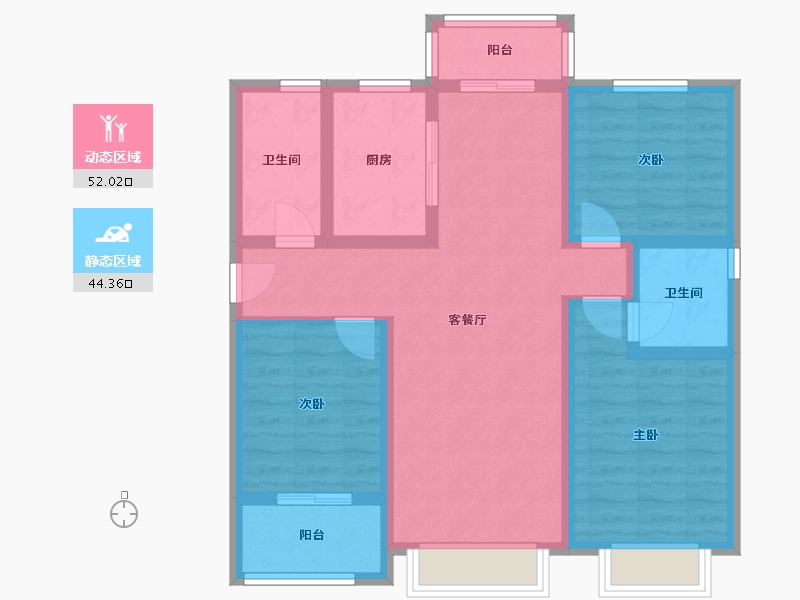 山西省-晋中市-晋中通宇雅园和院项目-103.50-户型库-动静分区