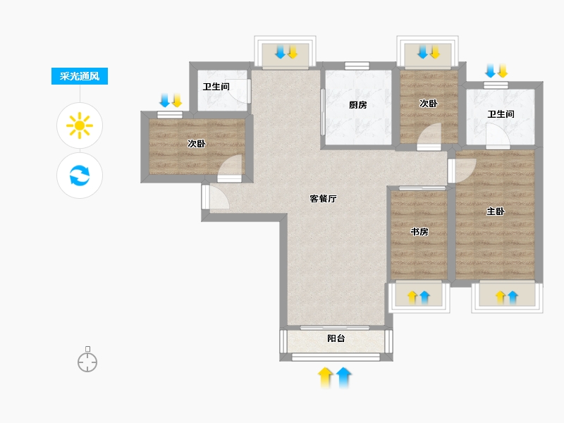 广东省-深圳市-全海花园-71.77-户型库-采光通风