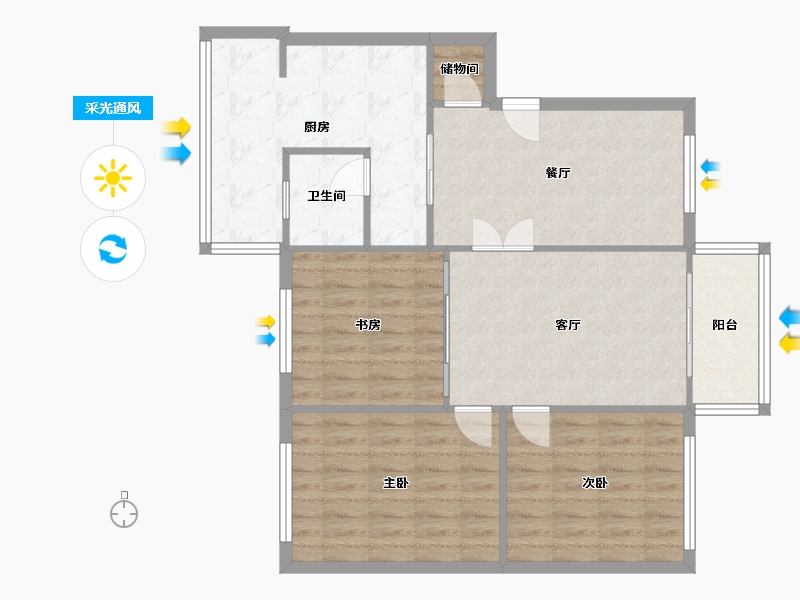 四川省-成都市-清江东路7号院-90.50-户型库-采光通风