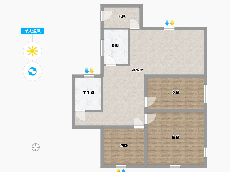 广东省-深圳市-南天二花园-90.11-户型库-采光通风