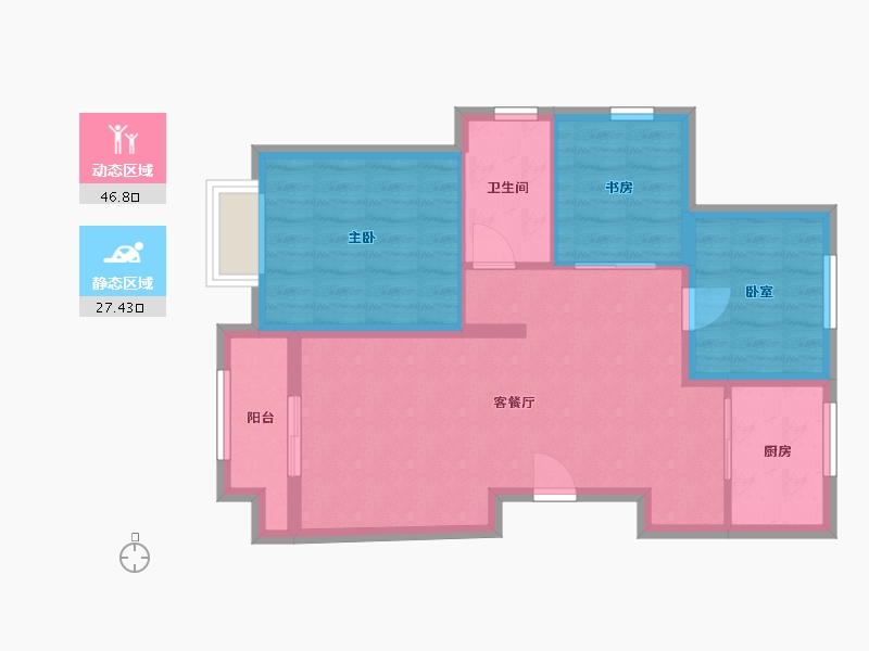 山东省-德州市-禹城永锋百合新城-西区-116.80-户型库-动静分区