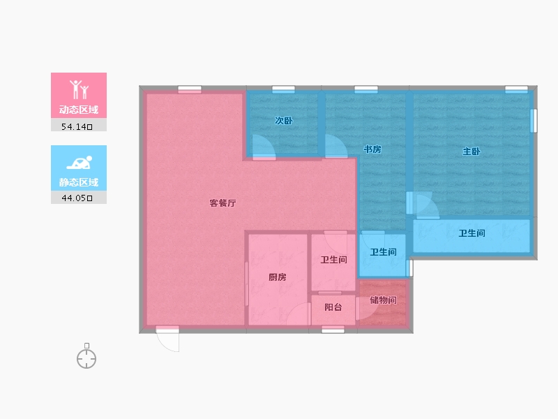 广东省-深圳市-东海花园（一期）-88.42-户型库-动静分区