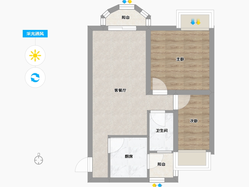 广东省-深圳市-天源梅林居-45.13-户型库-采光通风