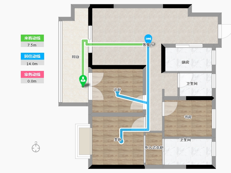 江苏省-泰州市-姜堰区力和花园-86.40-户型库-动静线