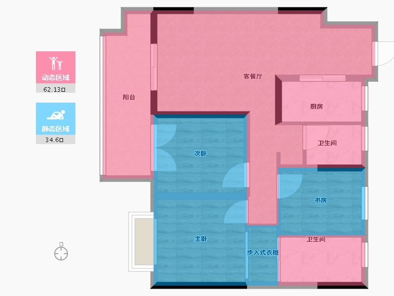 江苏省-泰州市-姜堰区力和花园-86.40-户型库-动静分区