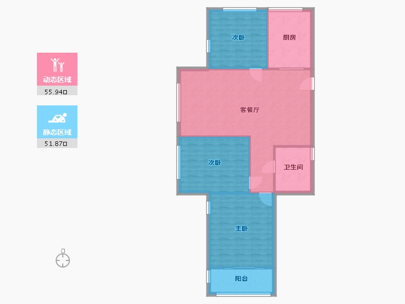 江苏省-泰州市-美好易居城领域-90.00-户型库-动静分区