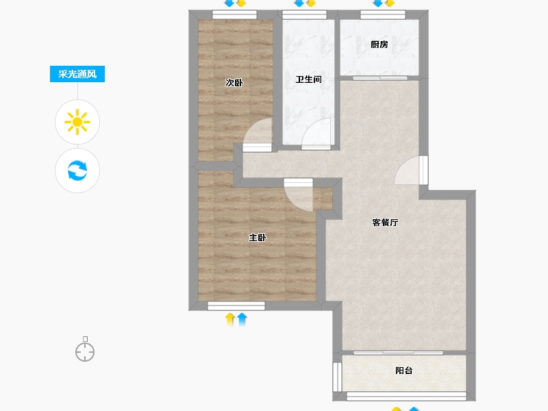 广东省-深圳市-锦林新居-54.69-户型库-采光通风