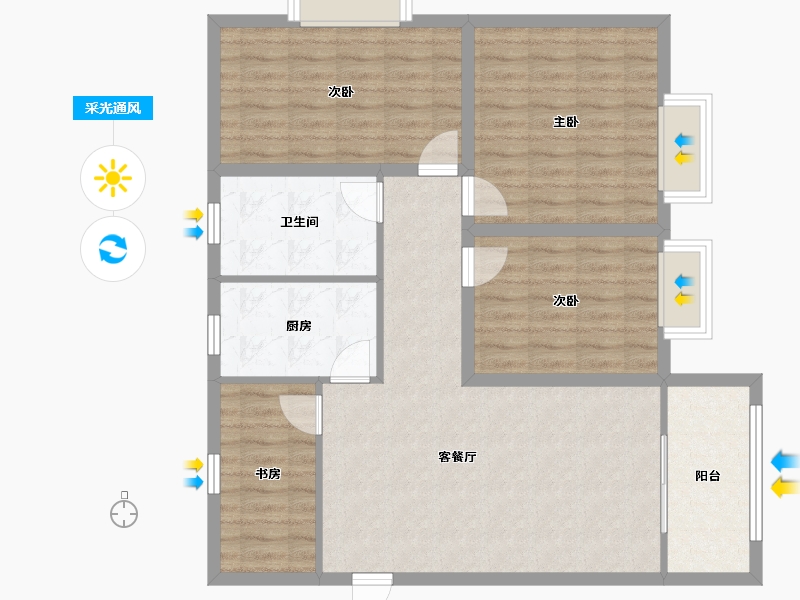 广东省-深圳市-桑达雅苑-95.98-户型库-采光通风