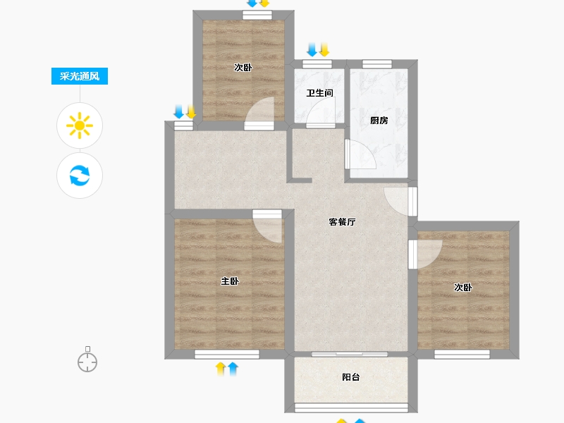 广东省-深圳市-吉莲大厦-58.68-户型库-采光通风