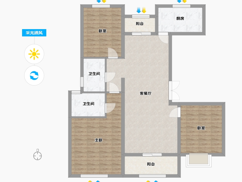 河南省-安阳市-嘉洲雅舍-106.40-户型库-采光通风