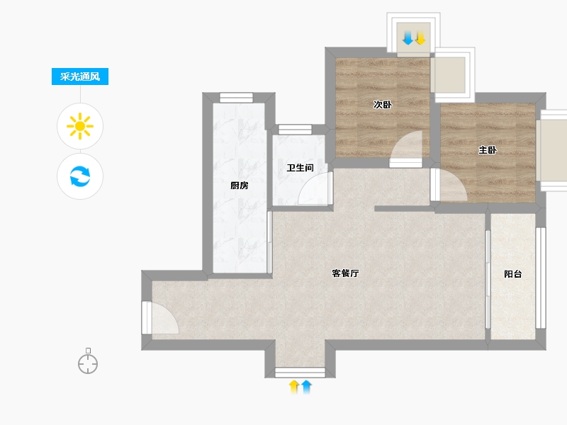 广东省-深圳市-中城天邑花园-46.90-户型库-采光通风