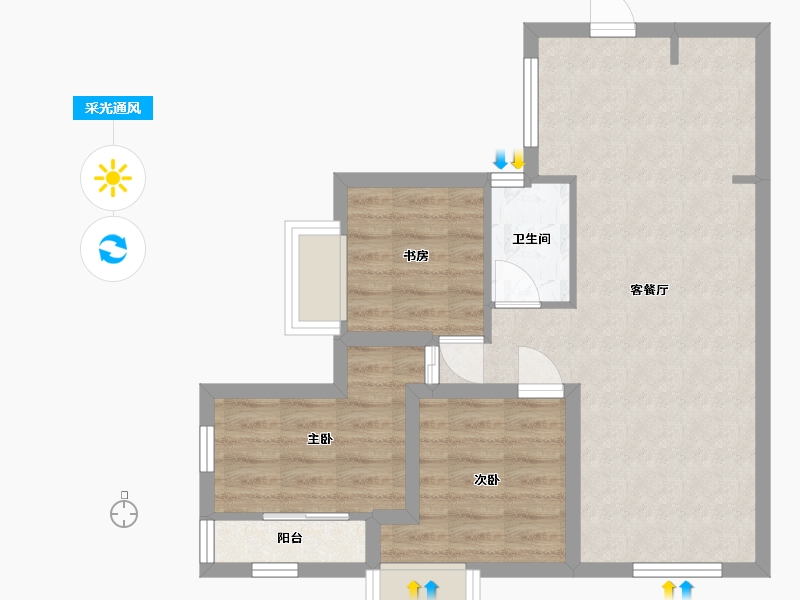 广东省-深圳市-中泰燕南名庭-60.06-户型库-采光通风