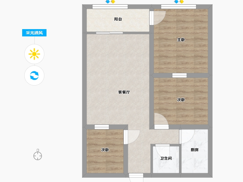 广东省-深圳市-瑞和园-56.72-户型库-采光通风