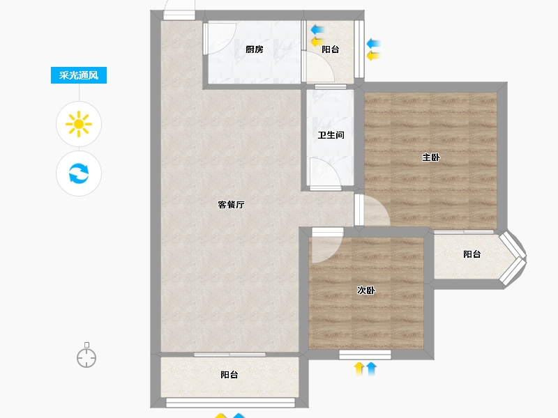 广东省-深圳市-梅兴苑(北区)-61.01-户型库-采光通风