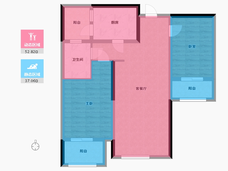 江苏省-南通市-奥体新城-80.00-户型库-动静分区