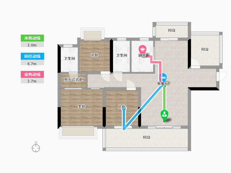 湖南省-衡阳市-万象双尊府-128.00-户型库-动静线