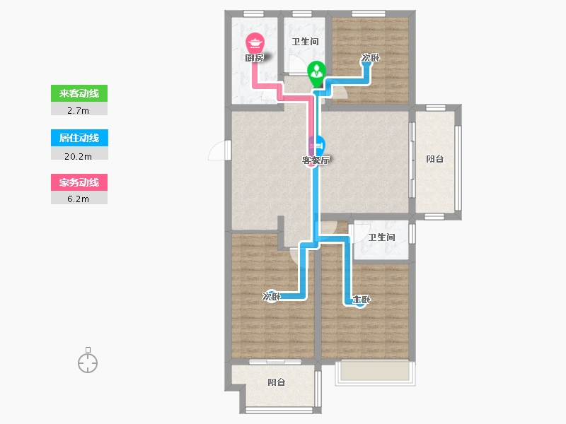 河南省-鹤壁市-偕创富华苑-101.92-户型库-动静线