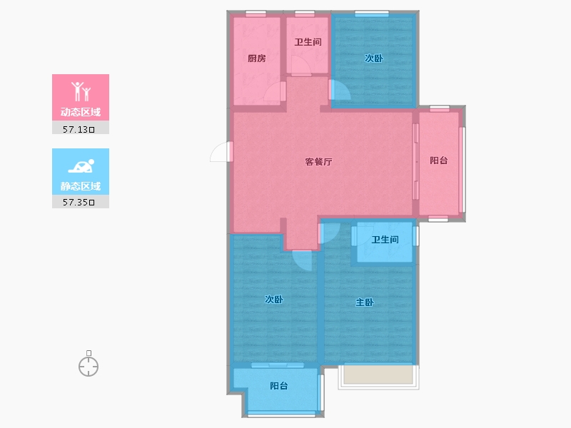 河南省-鹤壁市-偕创富华苑-101.92-户型库-动静分区