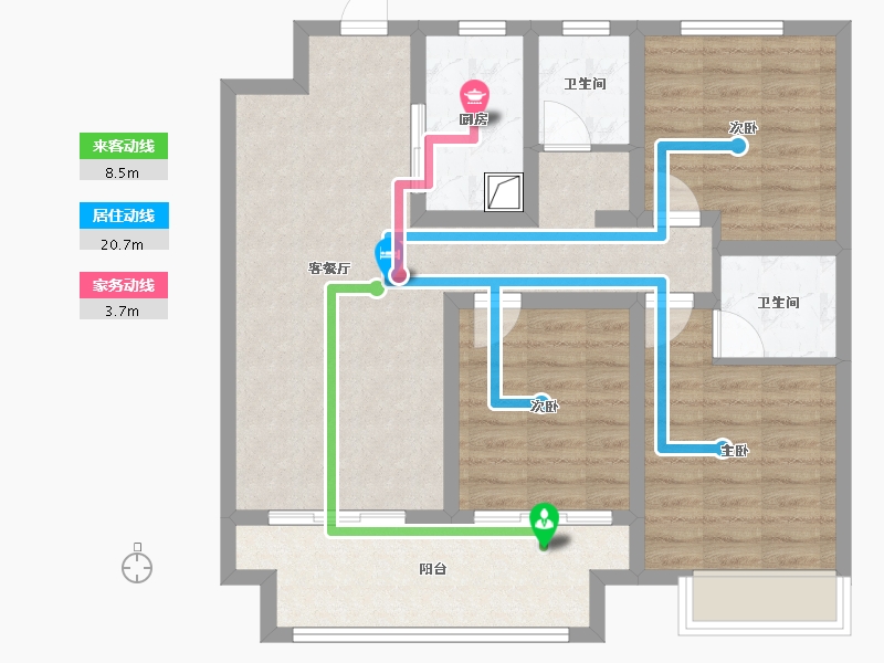 河南省-鹤壁市-偕创富华苑-84.29-户型库-动静线