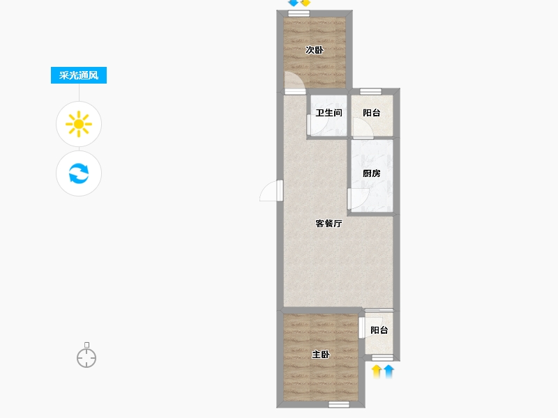 广东省-深圳市-艺丰花园(D区)-49.89-户型库-采光通风