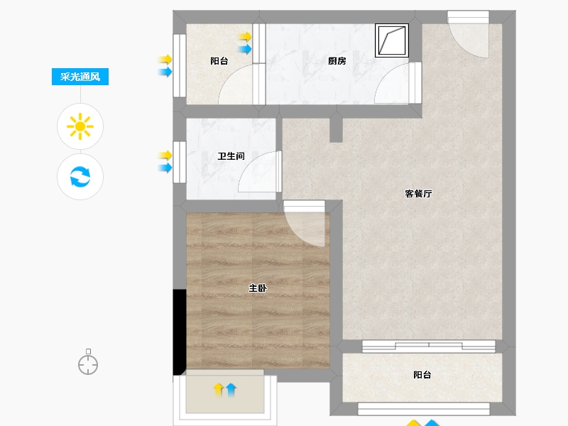 四川省-成都市-国栋南园贰号-44.95-户型库-采光通风