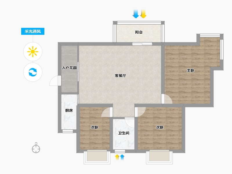 广东省-深圳市-正兆景嘉园-80.80-户型库-采光通风