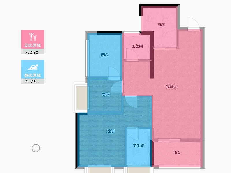 广东省-深圳市-电建洺悦府-65.53-户型库-动静分区