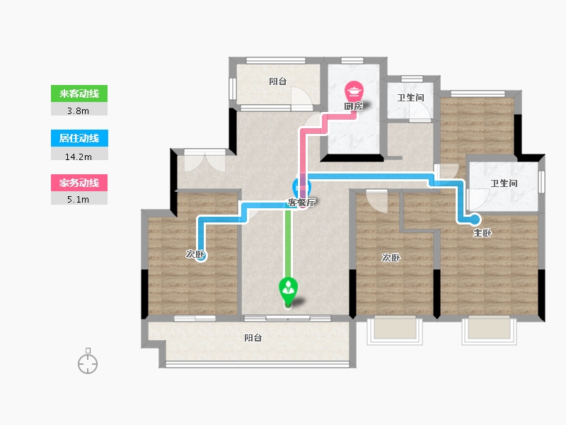 湖南省-长沙市-中梁首府-137.00-户型库-动静线