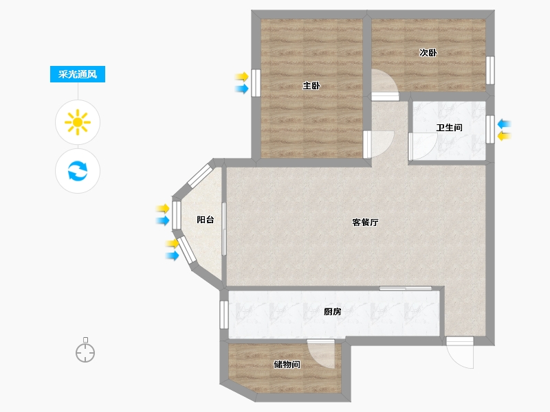 广东省-深圳市-碧华庭居-67.79-户型库-采光通风