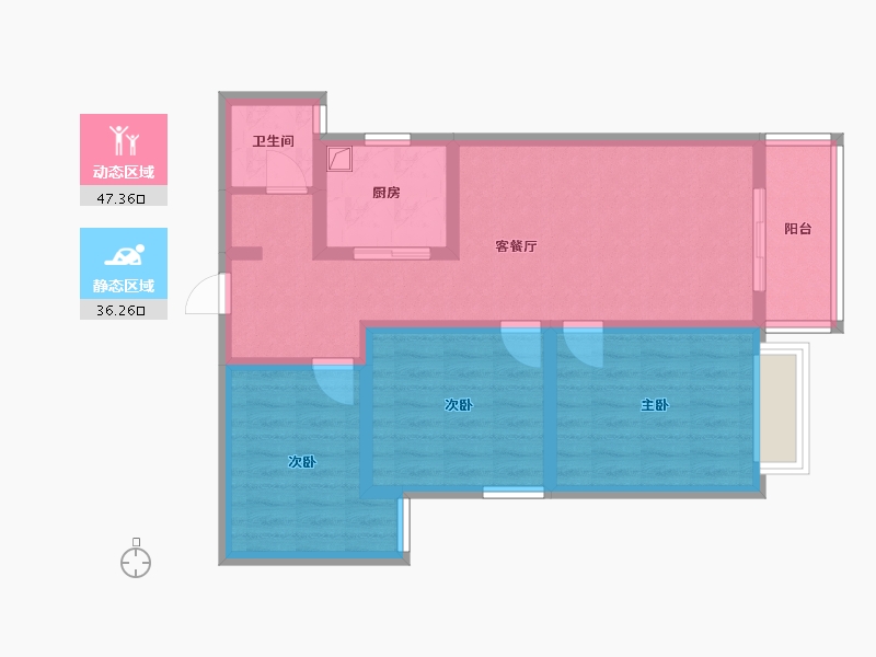 河南省-南阳市-兴龙城-87.20-户型库-动静分区