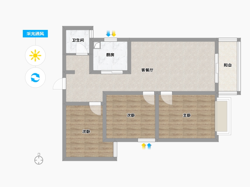 河南省-南阳市-兴龙城-87.20-户型库-采光通风