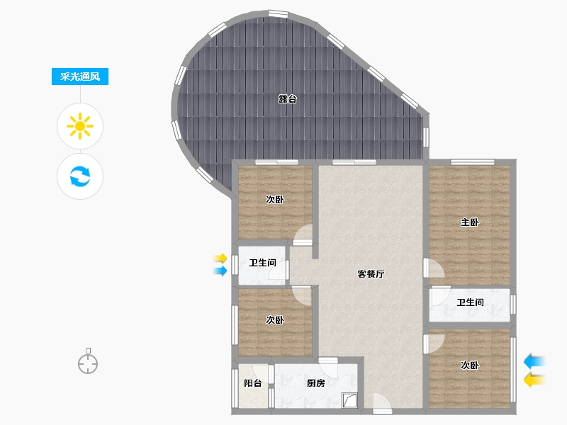 四川省-宜宾市-中央公园-81.00-户型库-采光通风