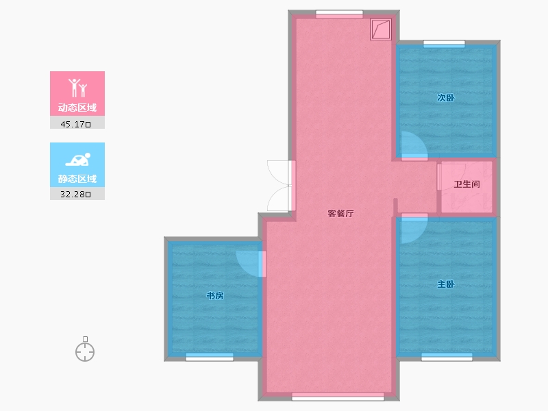 吉林省-延边朝鲜族自治州-紫御东方-76.10-户型库-动静分区