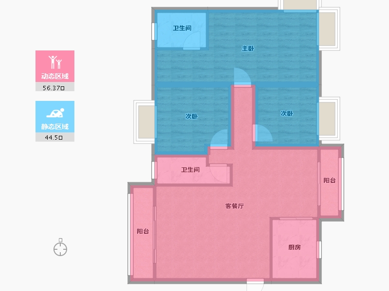 广东省-深圳市-香荔绿洲-90.17-户型库-动静分区