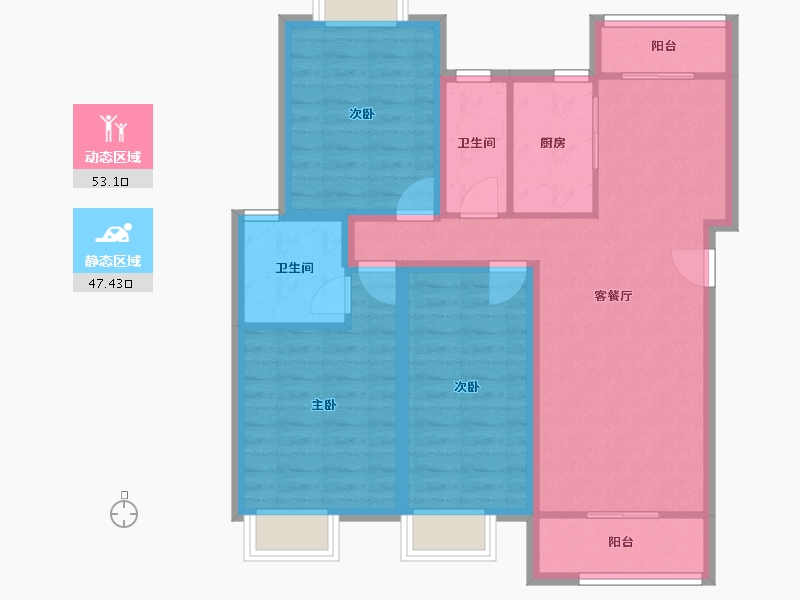 广东省-深圳市-深房传麒山-89.45-户型库-动静分区